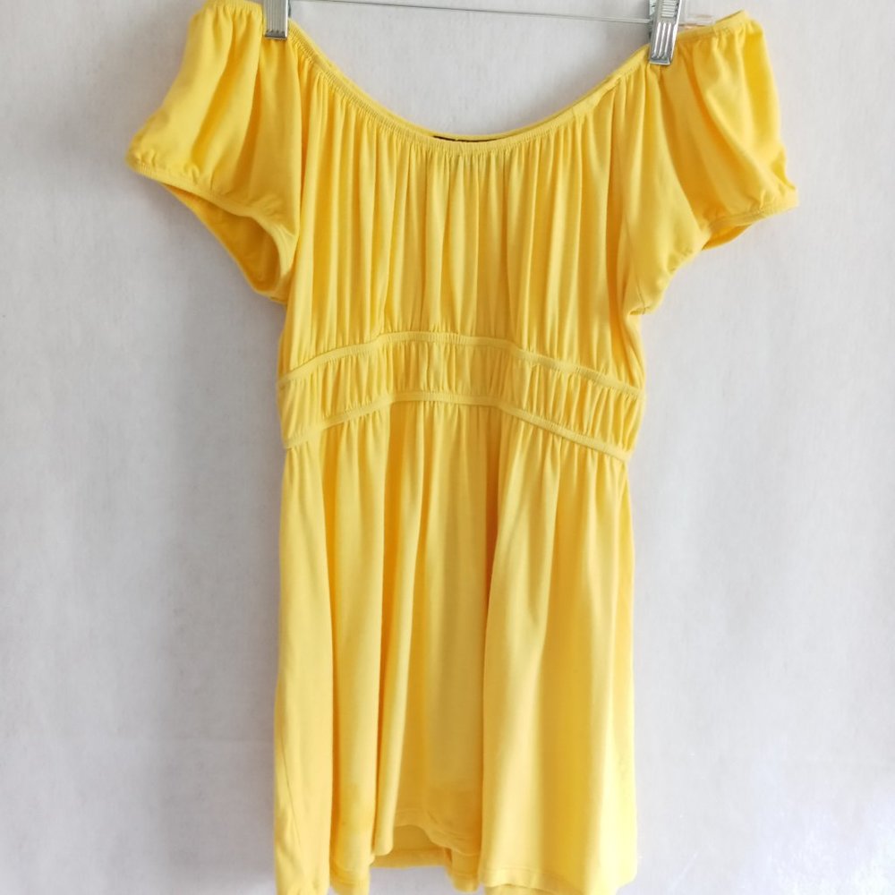 Hypnotik canary yellow off-shoulder girls dress
